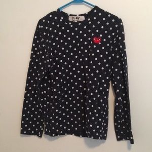 Comme des Garcons polka dot long sleeve tee